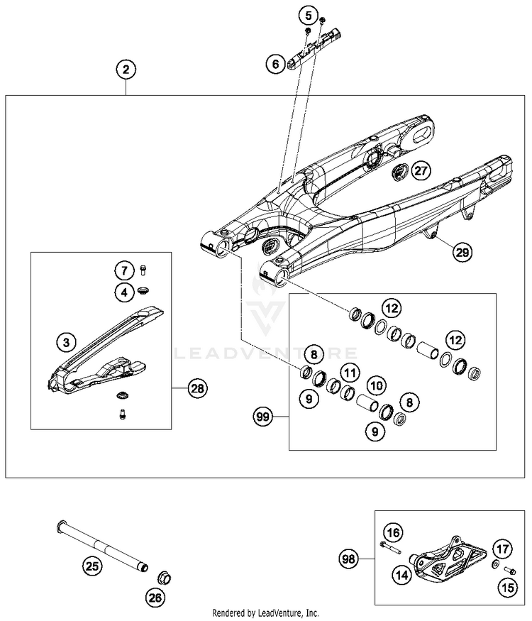 Swing Arm FC 450 CHASSIS - 2018 Schematic