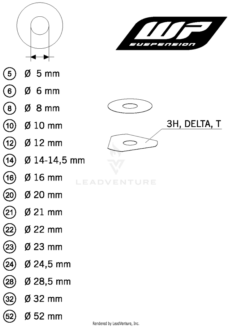 Wp Shims For Setting TC 125 CHASSIS - 2016 Schematic