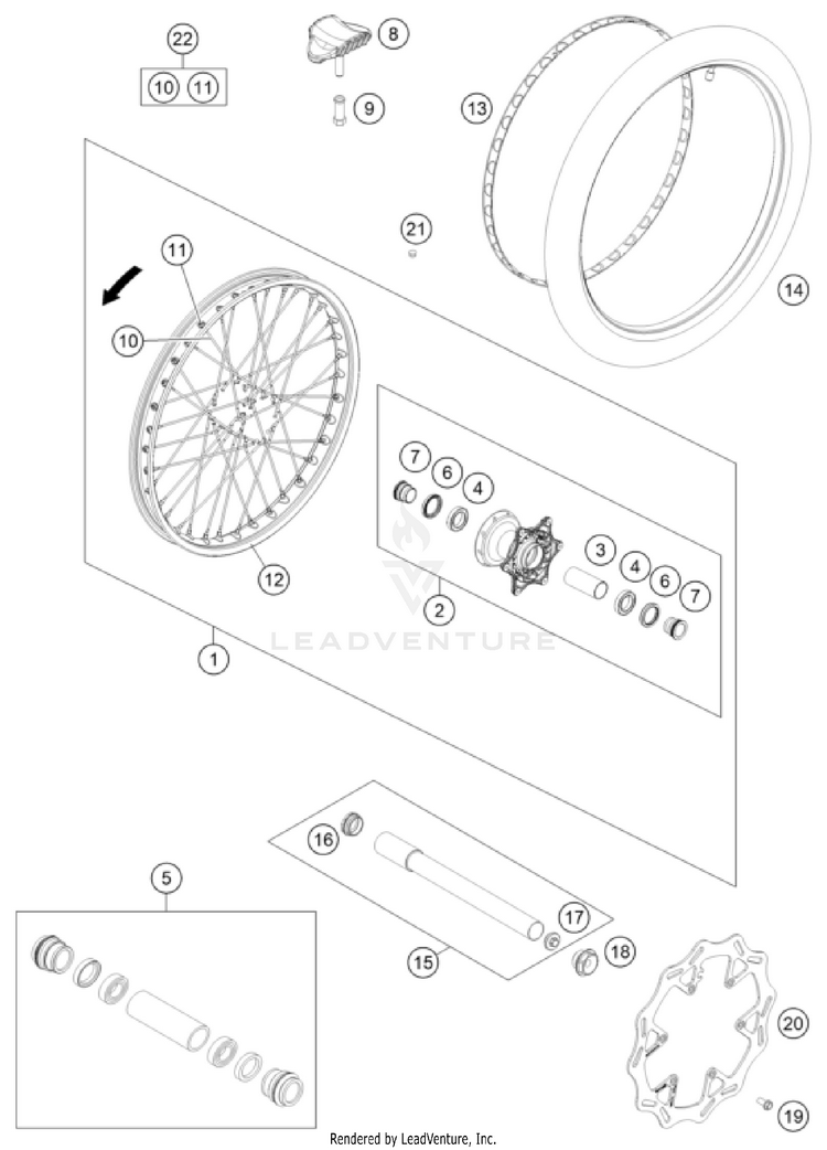 Front Wheel TX 300 CHASSIS - 2025 Schematic
