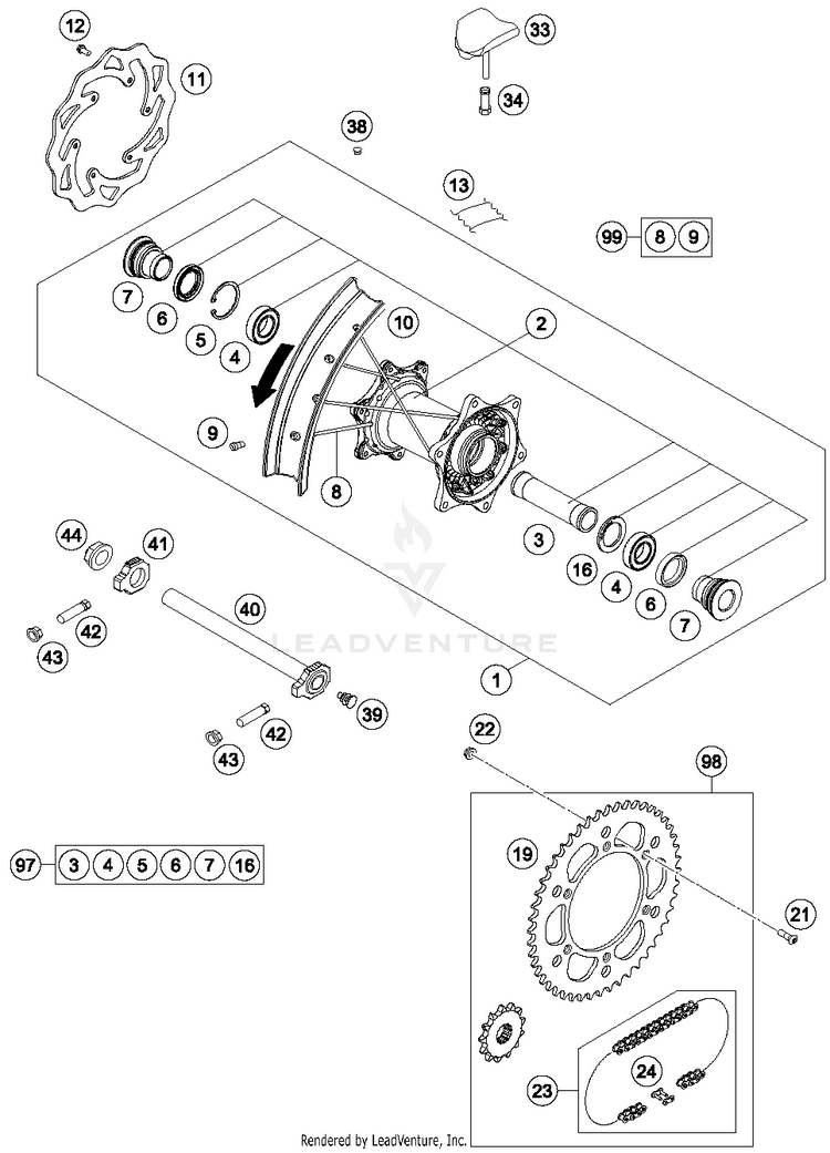 Rear Wheel TC 125 CHASSIS - 2015 Schematic