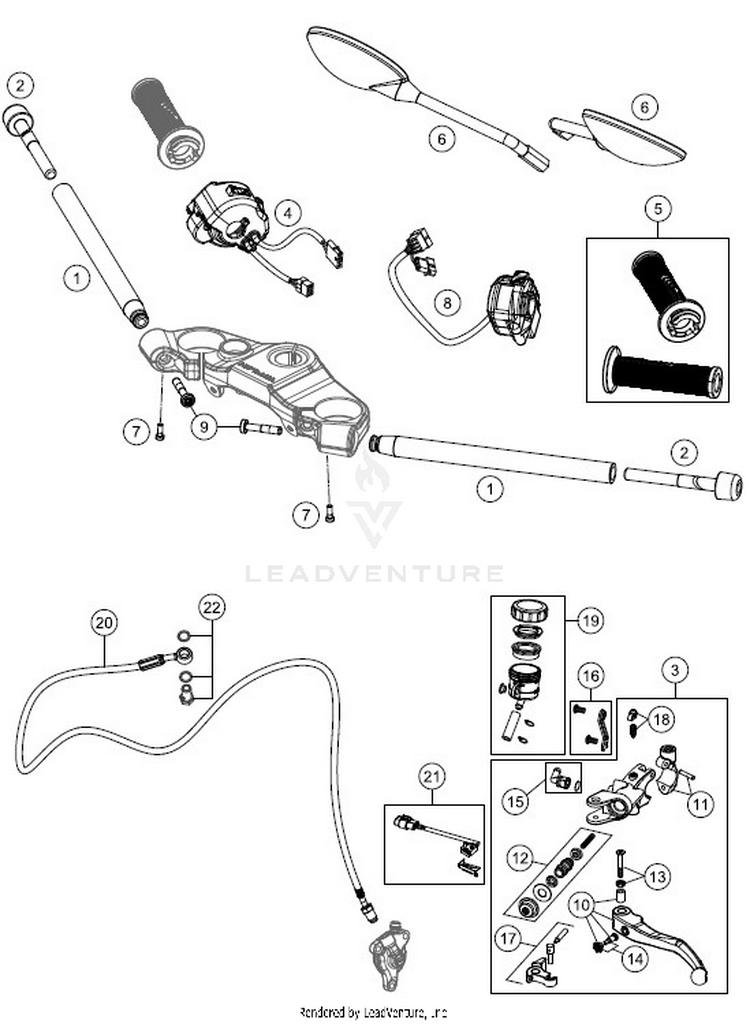 Handlebar, Controls 701 VITPILEN CHASSIS - 2018 Schematic