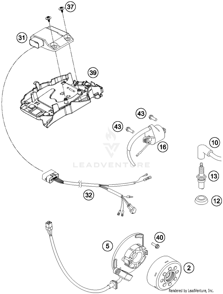 Ignition System TC 125 ENGINE - 2015 Schematic