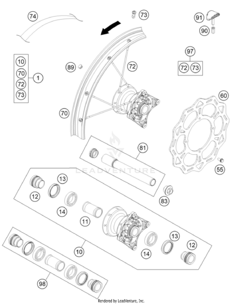 Front Wheel TC 85 17/14 CHASSIS - 2025 Schematic