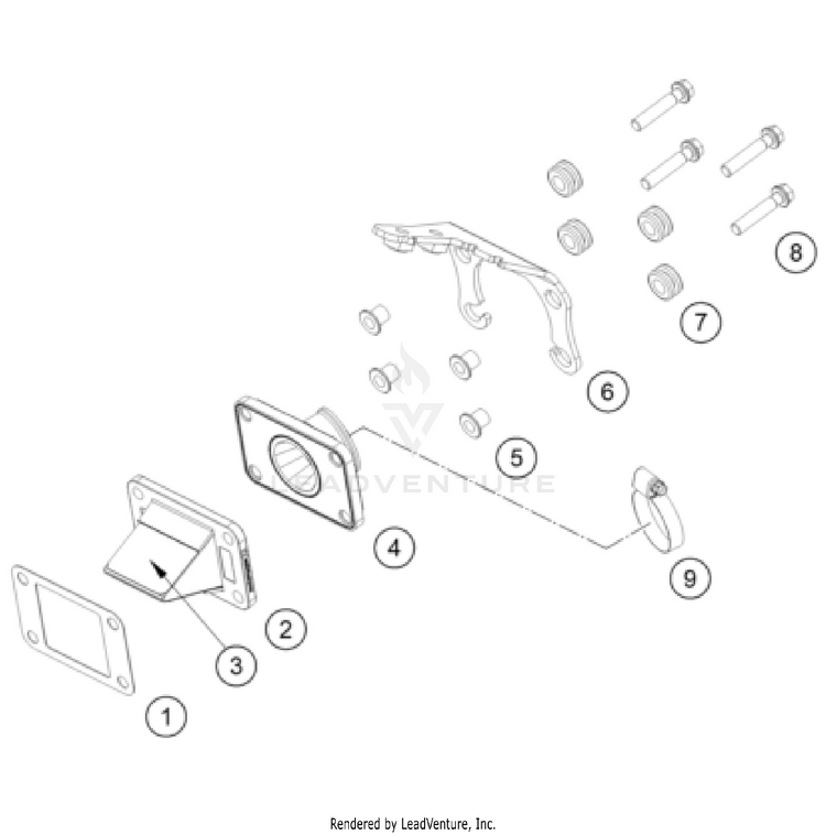 Reed Valve Case TC 50 ENGINE - 2024 Schematic
