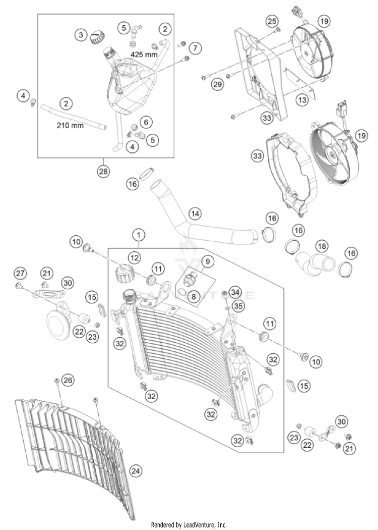Cooling System 701 FE/FS US ENGINE - 2024 Schematic