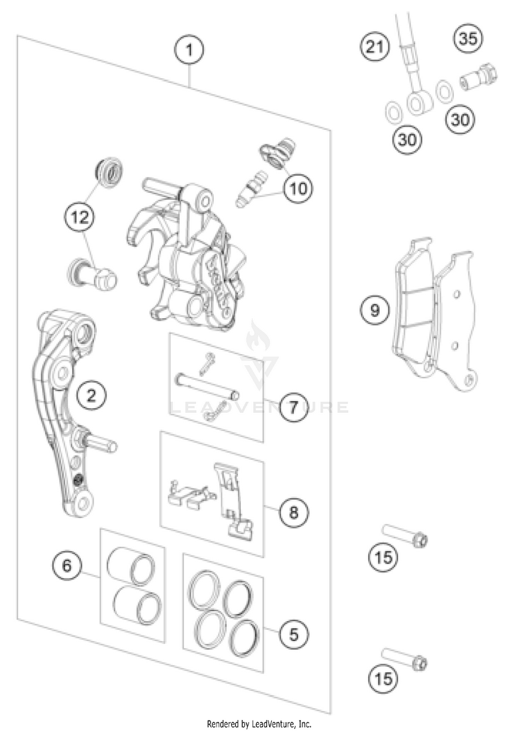 Front Brake Caliper Schematic