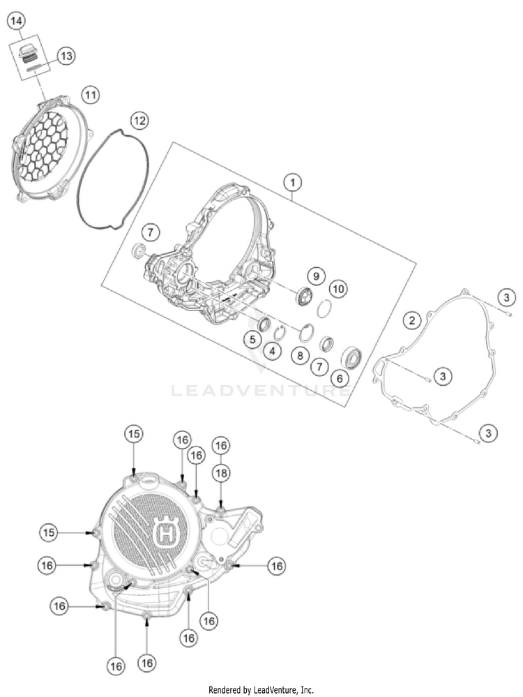Clutch Cover FC 350 ENGINE - 2024 Schematic