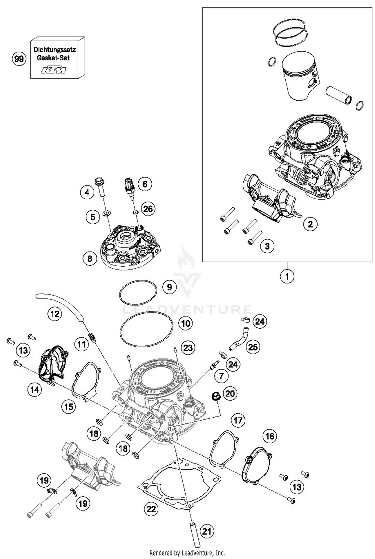 Cylinder, Cylinder Head TE 300i ENGINE - 2019 Schematic