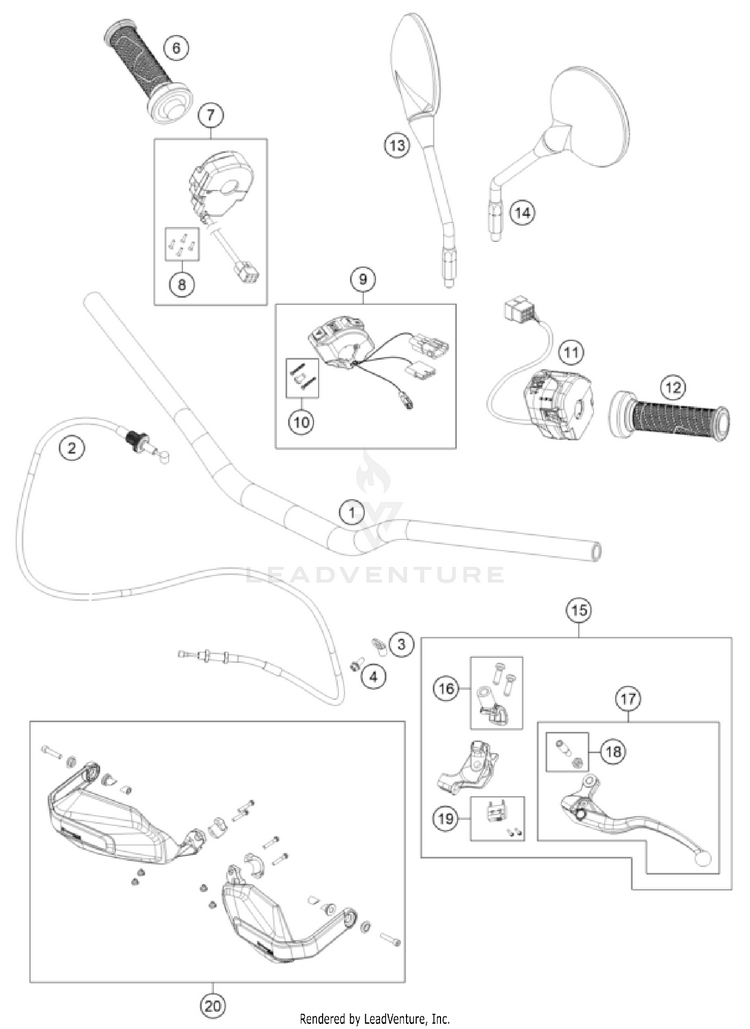 Handlebar, Controls NORDEN 901 CHASSIS - 2024 Schematic