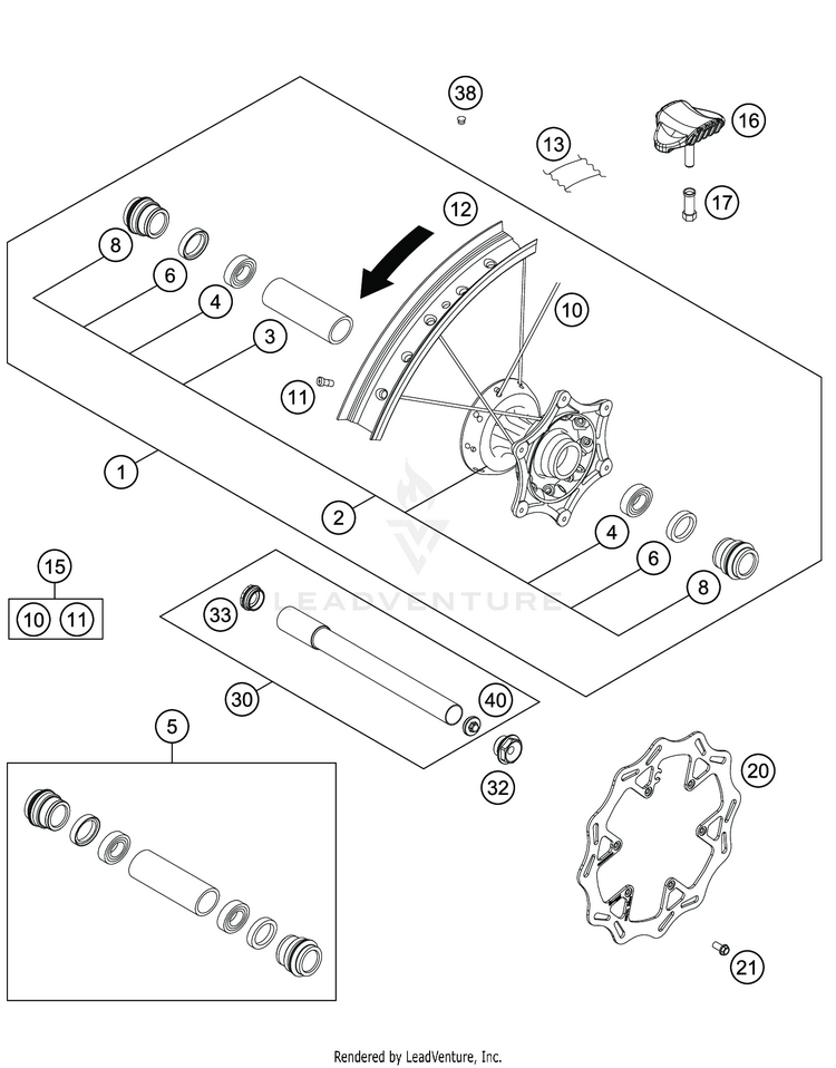 Front Wheel FE 350s CHASSIS - 2020 Schematic