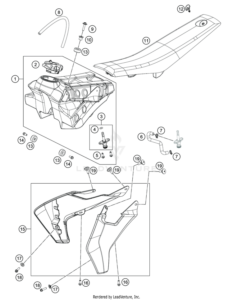 Tank, Seat TC 65 CHASSIS - 2020 Schematic