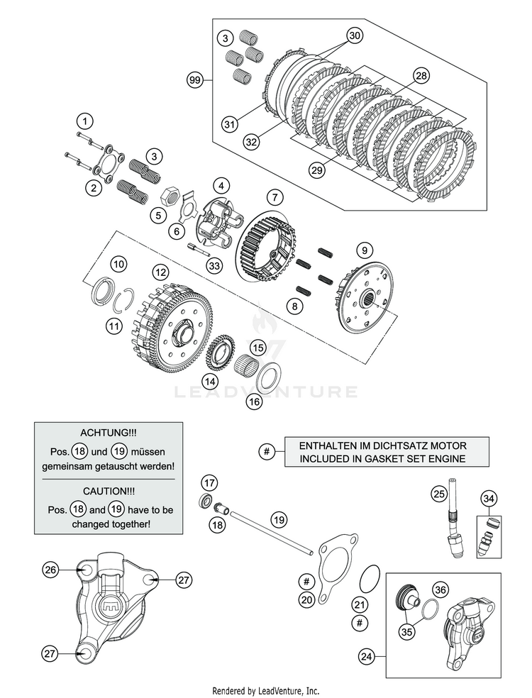 Clutch 701 SUPERMOTO ENGINE - 2020 Schematic