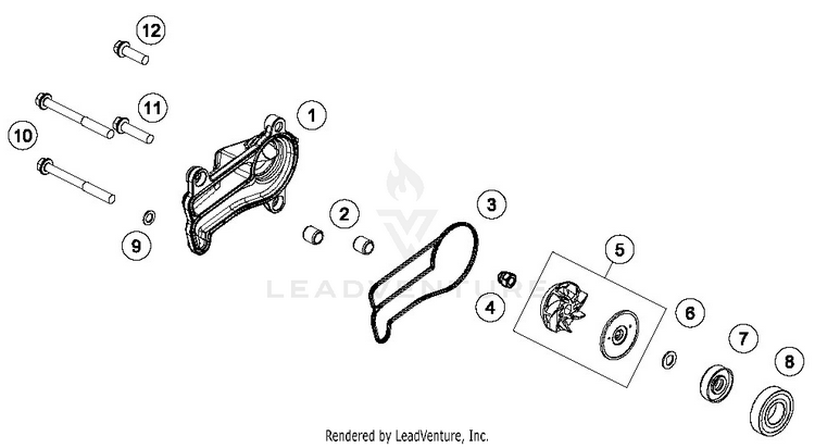 Water Pump TE 300i ENGINE - 2019 Schematic