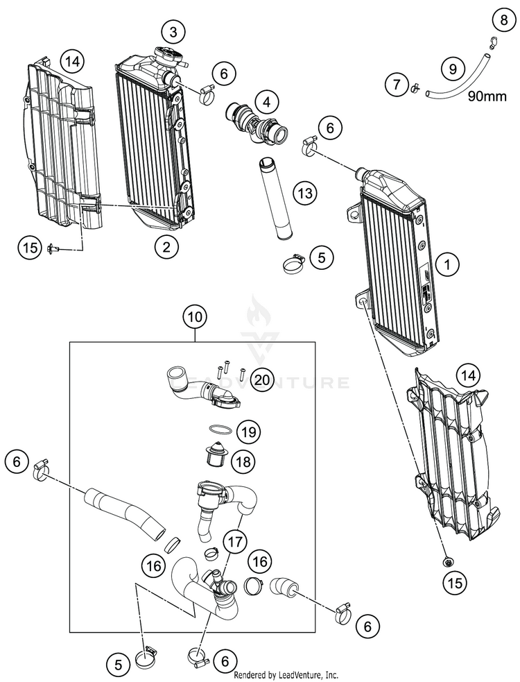 Cooling System FE 350s ENGINE - 2020 Schematic