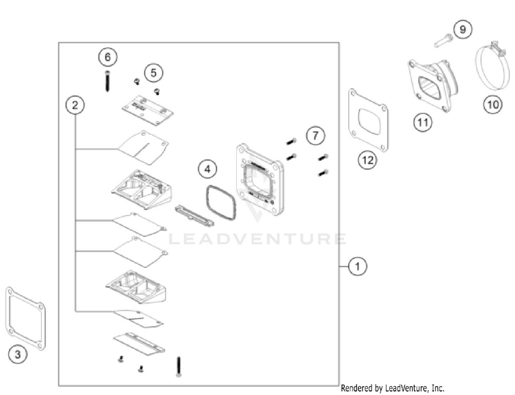 Reed Valve Case TX 300i ENGINE - 2023 Schematic