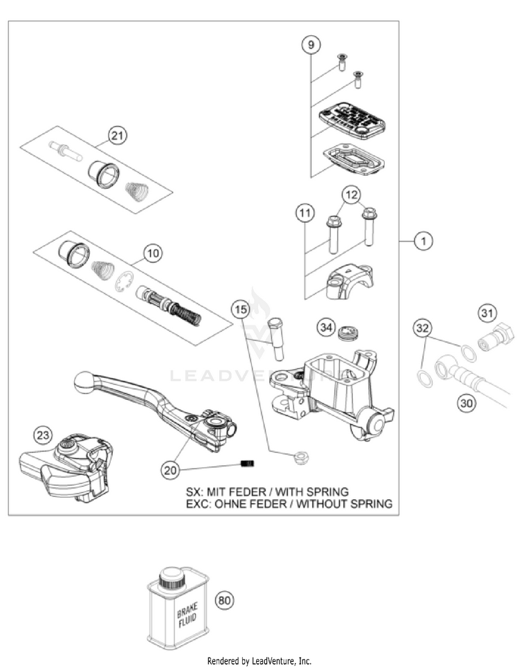 Front Brake Control TC 250 CHASSIS - 2025 Schematic