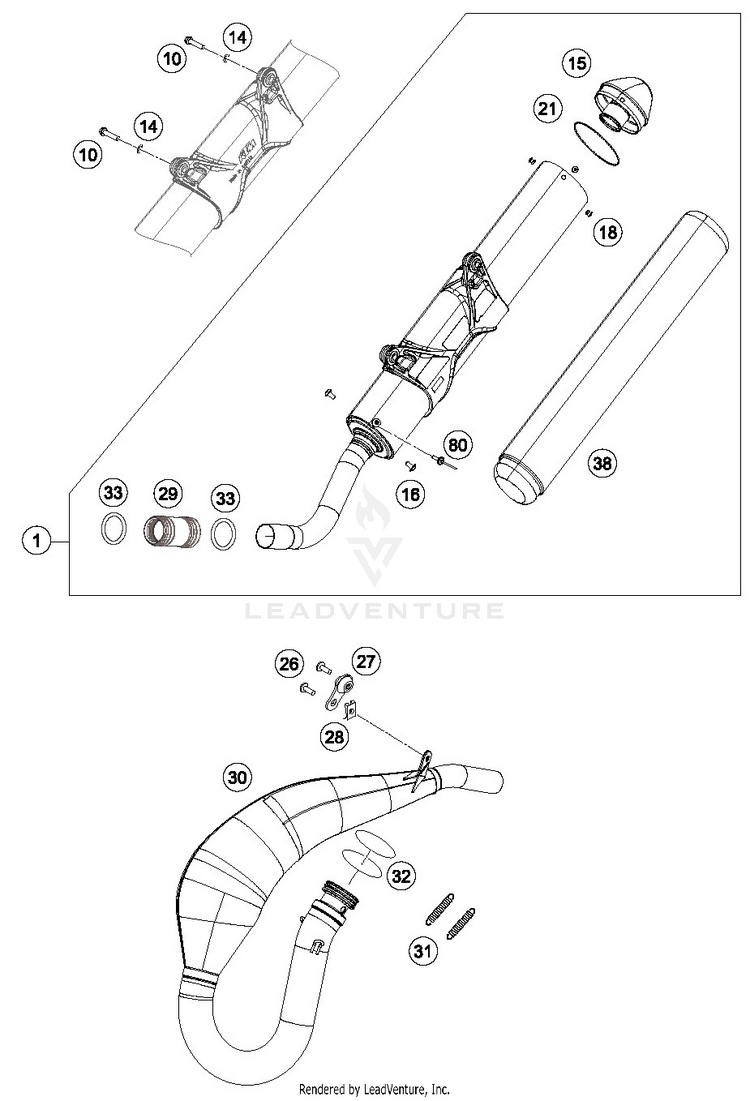 Exhaust System TE 250i CHASSIS - 2019 Schematic
