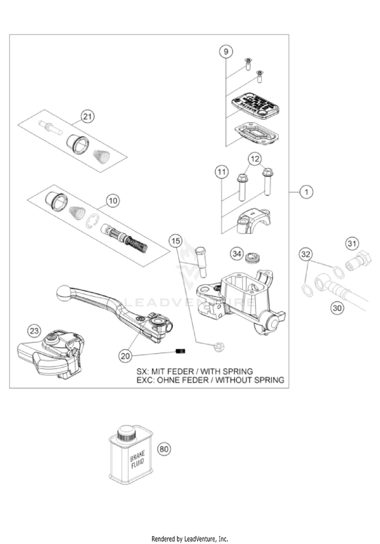 Front Brake Control TC 125 CHASSIS - 2022 Schematic