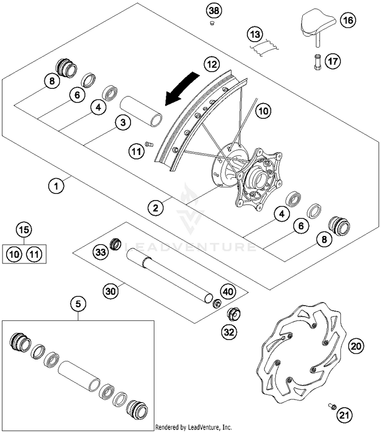 Front Wheel FC 450 CHASSIS - 2015 Schematic