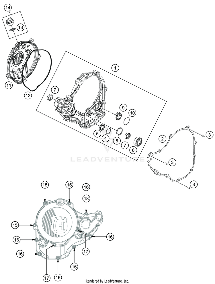 Clutch Cover FE 350s Engine - 2021 Schematic