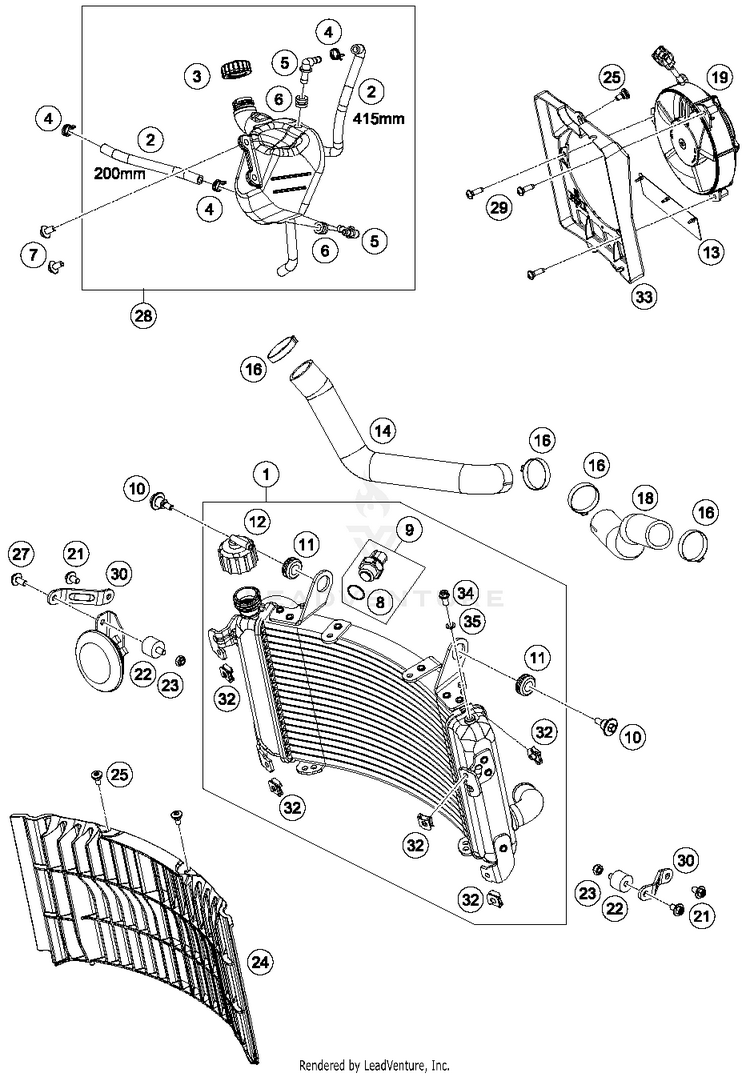 Cooling System 701 SUPERMOTO ENGINE - 2018 Schematic