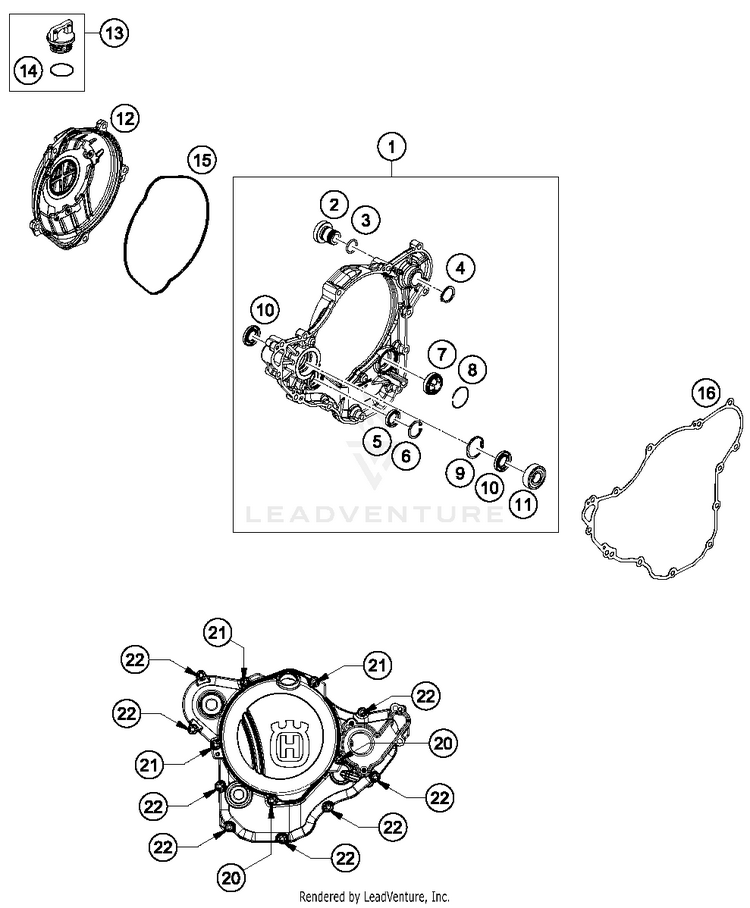 Clutch Cover FE 250 ENGINE - 2018 Schematic