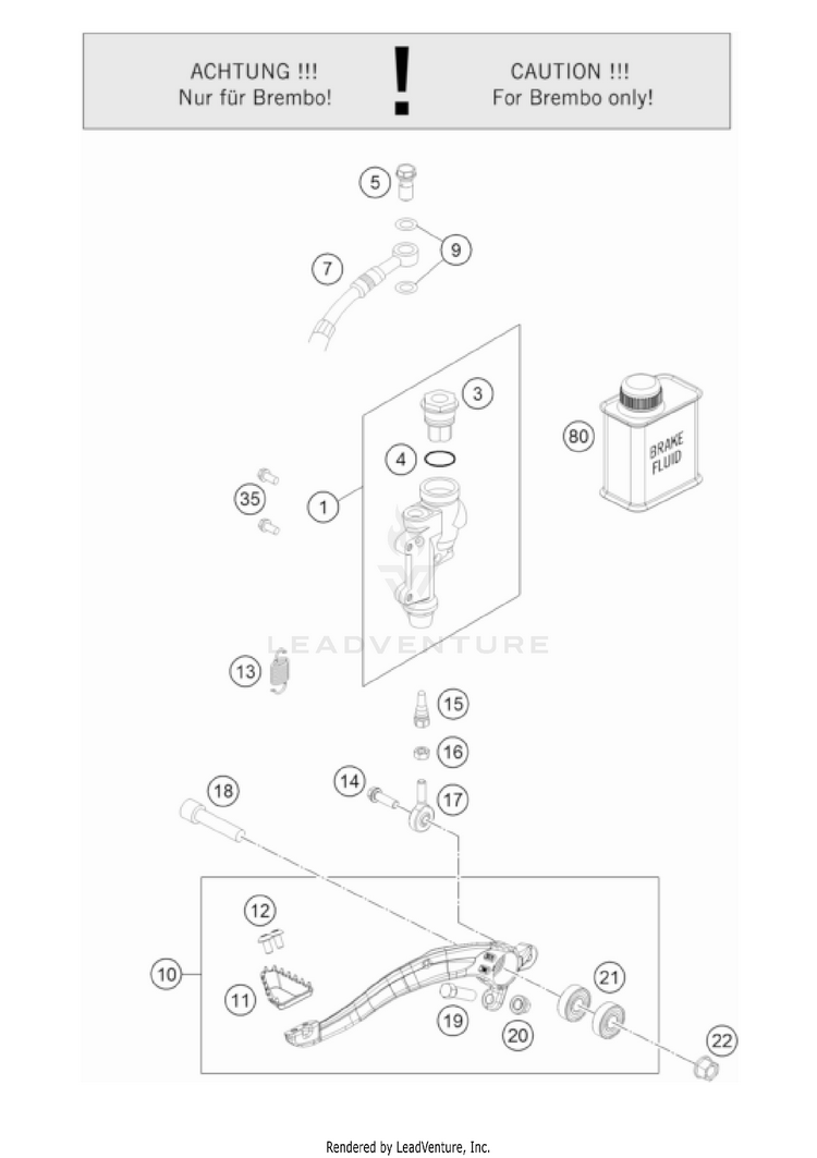 Rear Brake Control TC 125 CHASSIS - 2022 Schematic