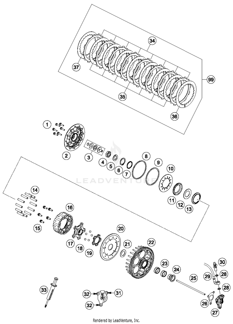 Clutch FS 450 ENGINE - 2018 Schematic