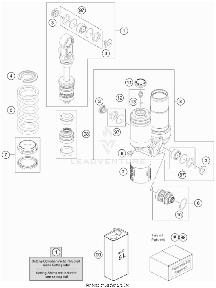 Shock Absorber Disassembled TC 50 CHASSIS - 2023 Schematic