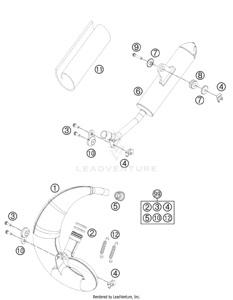 Exhaust System TC 50 MINI CHASSIS - 2023 Schematic