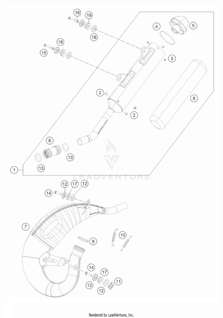 Exhaust System TC 125 CHASSIS - 2022 Schematic