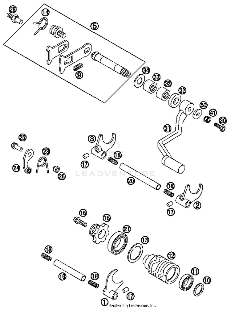 Shifting Mechanism TC 85 ENGINE - 2014 Schematic