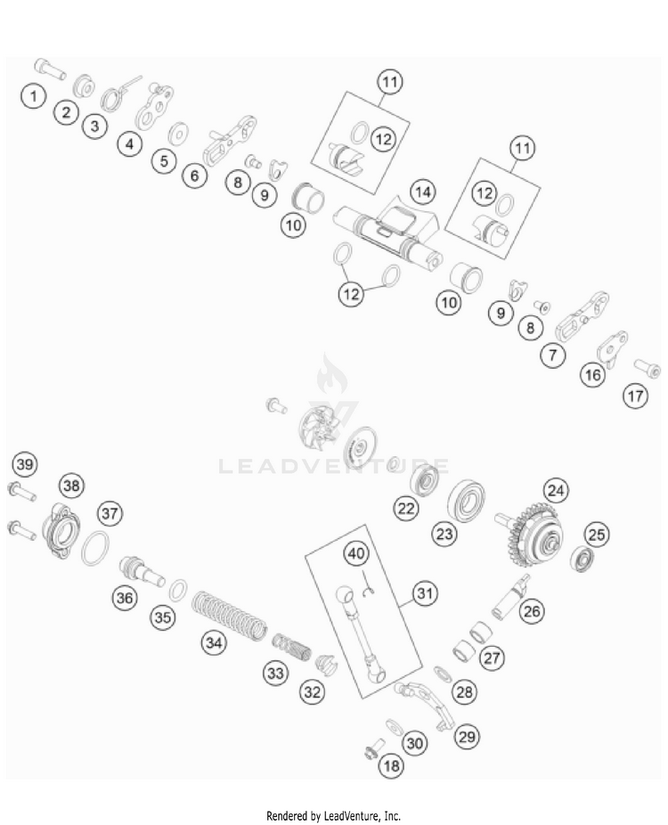 Exhaust Control TC 125 Engine - 2022 Schematic