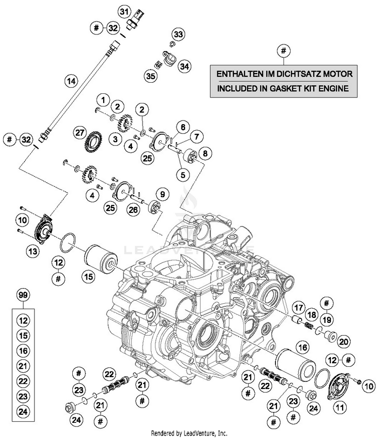 Lubricating System 701 SUPERMOTO ENGINE - 2018 Schematic