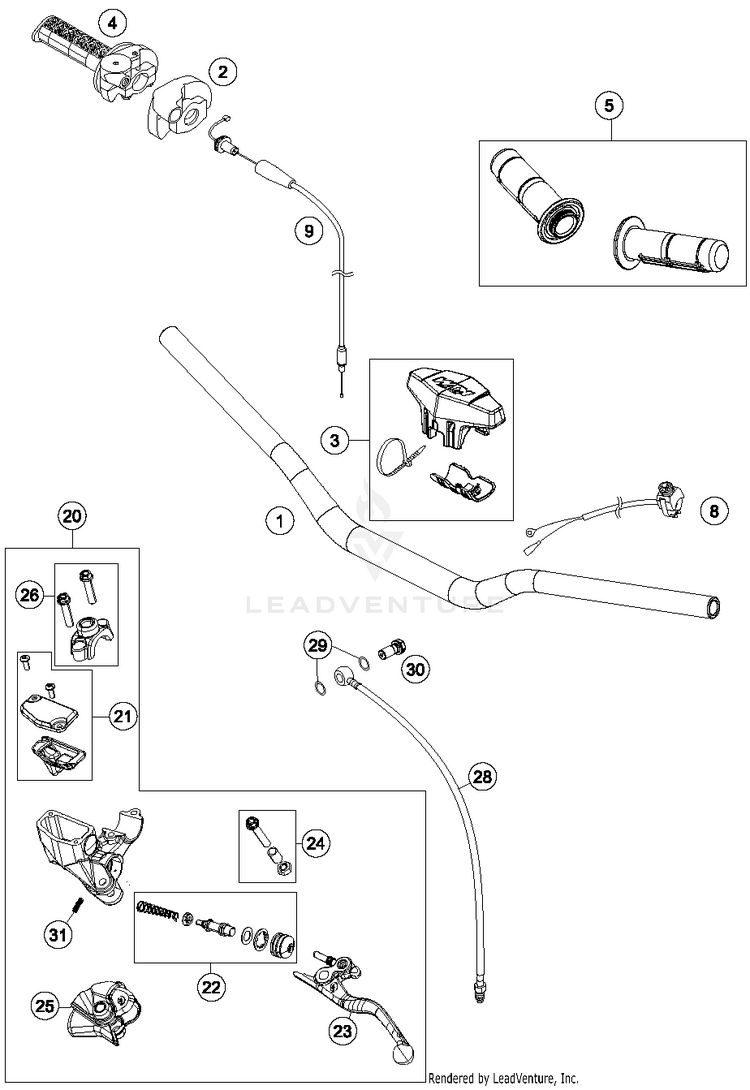 Handlebar, Controls TC 85 CHASSIS - 2014 Schematic