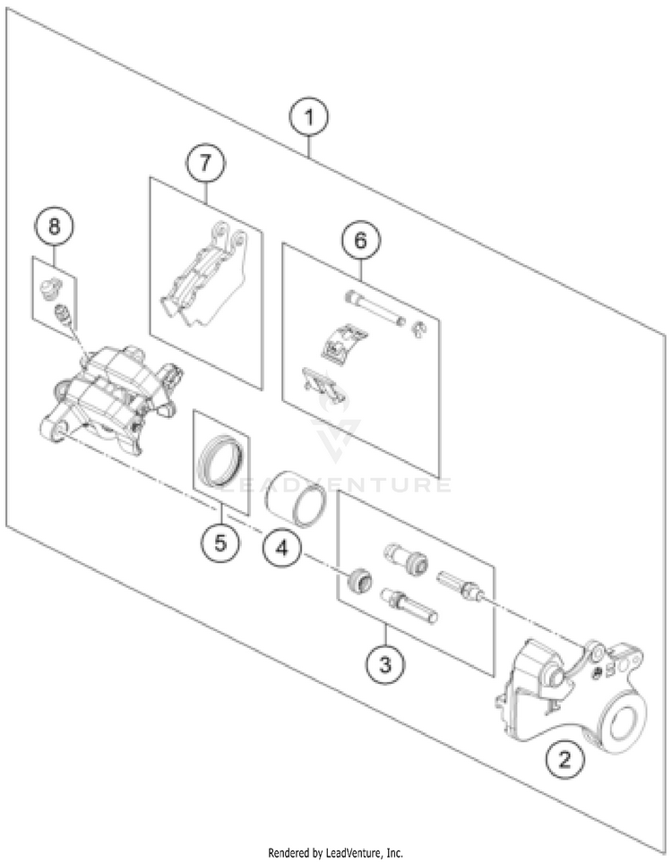 Rear Brake Caliper SVARTPILEN 801 CHASSIS - 2024 Schematic