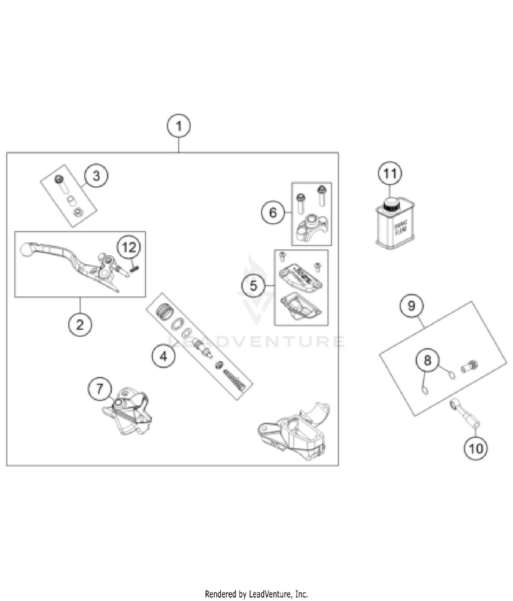 Front Brake Control TC 85 17/14 CHASSIS - 2024 Schematic
