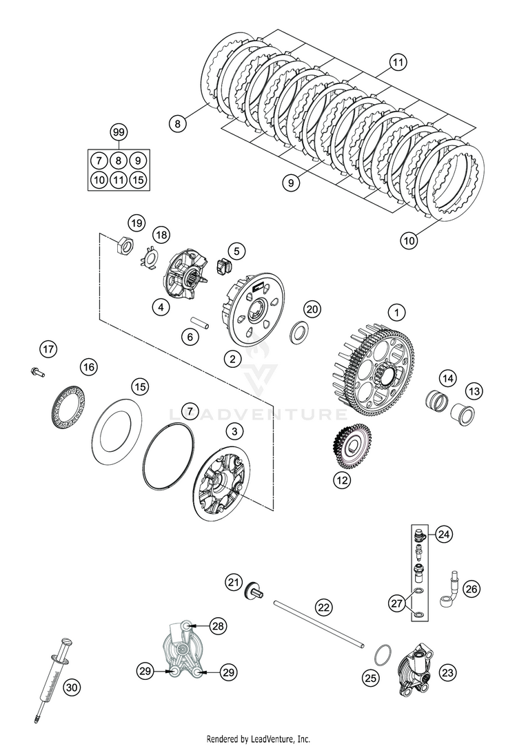 Clutch TC 250 ENGINE - 2020 Schematic