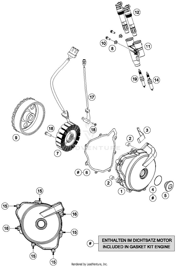 Ignition System 701 SUPERMOTO ENGINE - 2018 Schematic