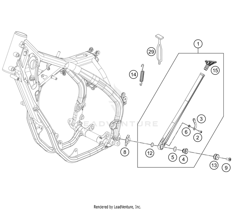 Side / Center Stand FE 350s CHASSIS - 2021 Schematic