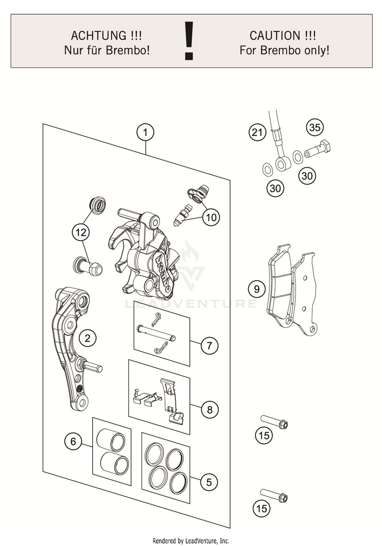 Front Brake Caliper FC 350 CHASSIS - 2019 Schematic