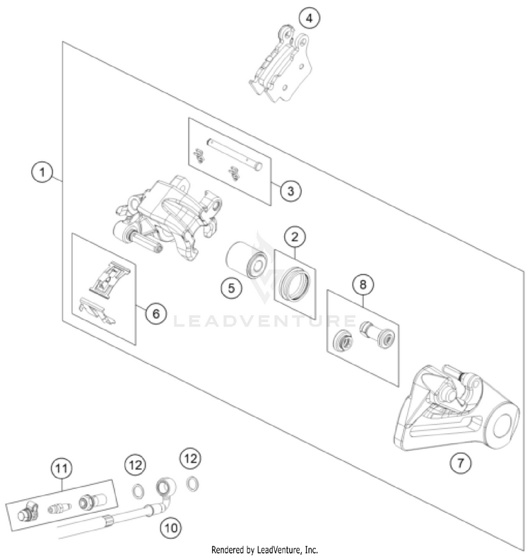 Rear Brake Caliper Schematic