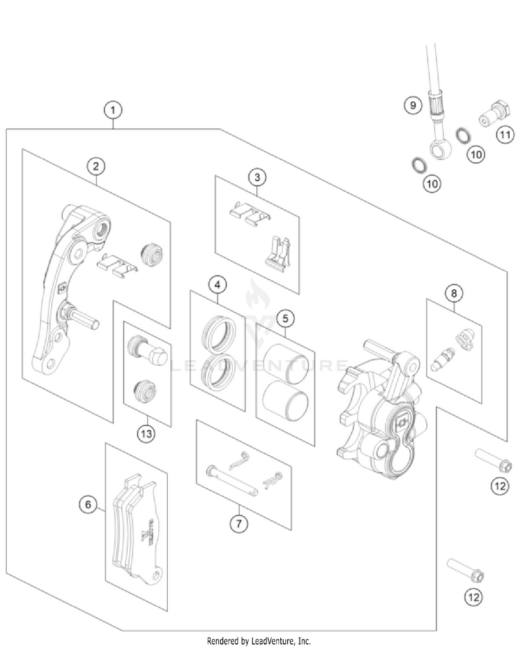 Front Brake Caliper Schematic