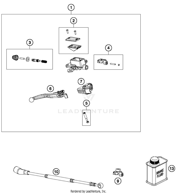 Front Brake Control TE 250i CHASSIS - 2019 Schematic