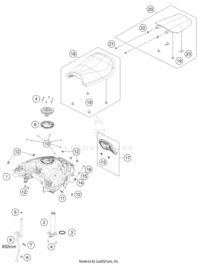 Tank, Seat VITPILEN 801 - col.1 CHASSIS - 2025 Schematic