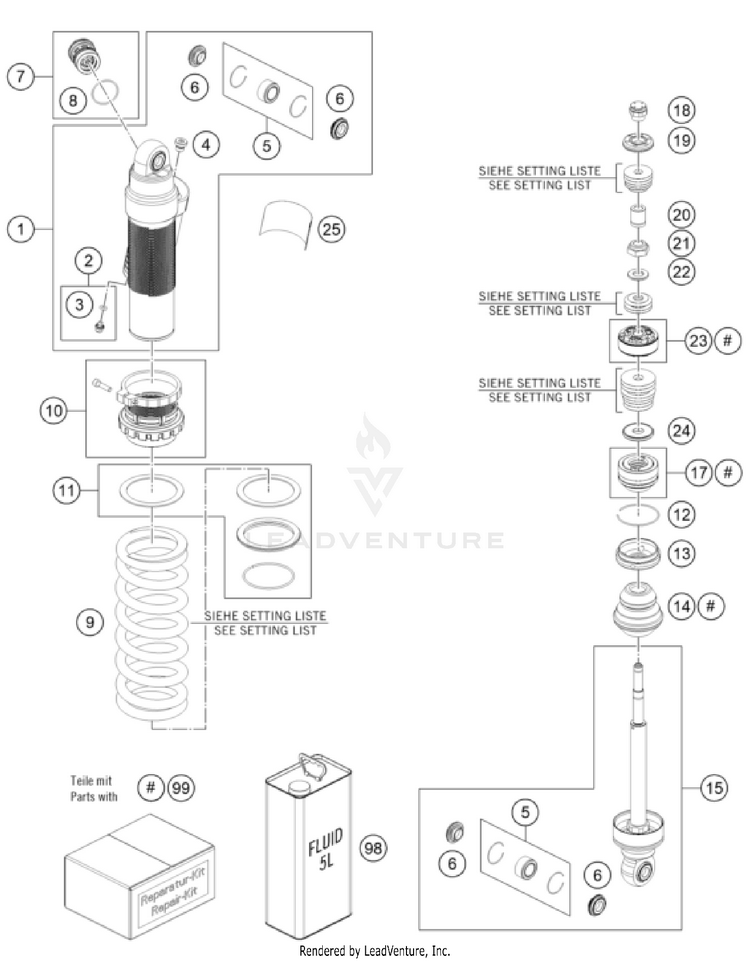 Shock Absorber Disassembled TC 85 19/16 CHASSIS - 2025 Schematic