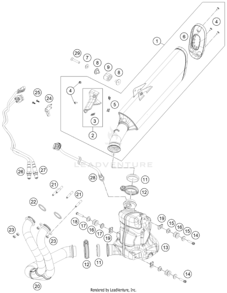 Exhaust System VITPILEN 801 - col.1 CHASSIS - 2025 Schematic