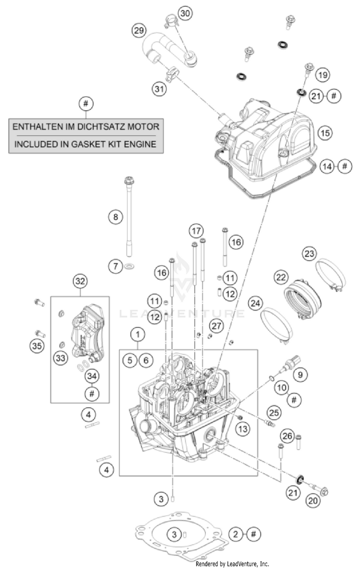 Cylinder Head 701 FE/FS US ENGINE - 2024 Schematic