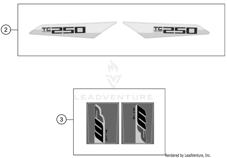 Decal TC 250 CHASSIS - 2018 Schematic
