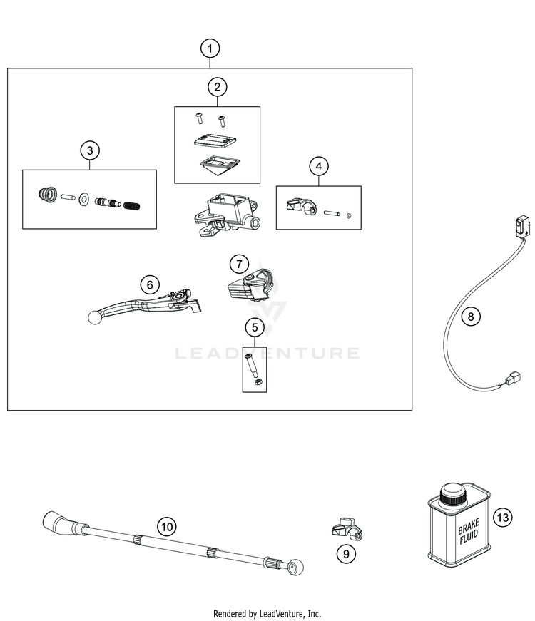 Front Brake Control FE 350s CHASSIS - 2020 Schematic